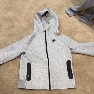 Nike Tech Kids/Youth Light Gray Full-Zip Hoodie